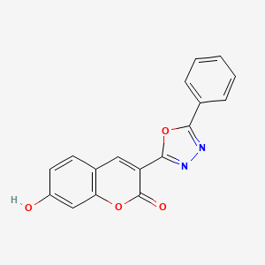molecular formula C17H10N2O4 B2458319 3-(5-Phenyl-1,3,4-oxadiazole-2-yl)-7-hydroxycoumarin CAS No. 98986-42-6
