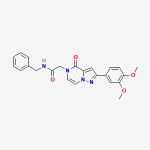 molecular formula C23H22N4O4 B2458327 N-benzyl-2-(2-(3,4-dimethoxyphenyl)-4-oxopyrazolo[1,5-a]pyrazin-5(4H)-yl)acetamide CAS No. 941982-00-9