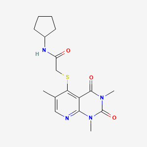 N-cyclopentyl-2-((1,3,6-trimethyl-2,4-dioxo-1,2,3,4-tetrahydropyrido[2,3-d]pyrimidin-5-yl)thio)acetamide