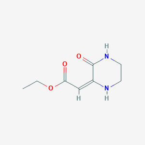 molecular formula C8H12N2O3 B2458356 ethyl (2E)-(3-oxopiperazin-2-ylidene)acetate CAS No. 774-89-0