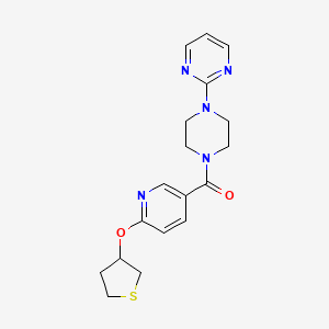 B2458361 (4-(Pyrimidin-2-yl)piperazin-1-yl)(6-((tetrahydrothiophen-3-yl)oxy)pyridin-3-yl)methanone CAS No. 2034359-83-4