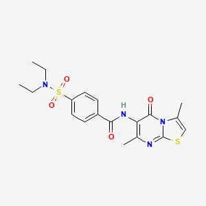 molecular formula C19H22N4O4S2 B2458365 4-(N,N-二乙基磺酰胺基)-N-(3,7-二甲基-5-氧代-5H-噻唑并[3,2-a]嘧啶-6-基)苯甲酰胺 CAS No. 946306-15-6