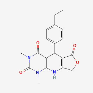 molecular formula C19H19N3O4 B2458378 8-(4-乙基苯基)-11,13-二甲基-5-氧杂-2,11,13-三氮杂三环[7.4.0.0^{3,7}]十三-1(9),3(7)-二烯-6,10,12-三酮 CAS No. 854137-41-0