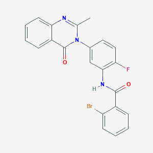 molecular formula C22H15BrFN3O2 B2458383 2-溴-N-(2-氟-5-(2-甲基-4-氧代喹唑啉-3(4H)-基)苯基)苯甲酰胺 CAS No. 941945-67-1