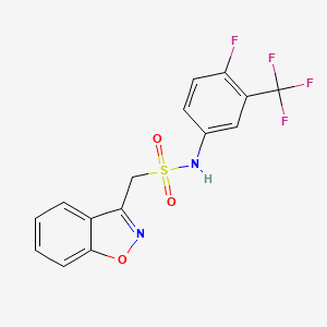 B2458385 1-(benzo[d]isoxazol-3-yl)-N-(4-fluoro-3-(trifluoromethyl)phenyl)methanesulfonamide CAS No. 1797349-94-0