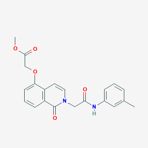 molecular formula C21H20N2O5 B2458387 Methyl 2-[2-[2-(3-methylanilino)-2-oxoethyl]-1-oxoisoquinolin-5-yl]oxyacetate CAS No. 868224-90-2