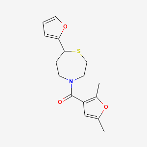 molecular formula C16H19NO3S B2458394 (2,5-Dimethylfuran-3-yl)(7-(furan-2-yl)-1,4-thiazepan-4-yl)methanone CAS No. 1795302-82-7