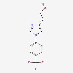 molecular formula C11H10F3N3O B2458397 2-{1-[4-(三氟甲基)苯基]-1H-1,2,3-三唑-4-基}乙醇 CAS No. 1439908-23-2