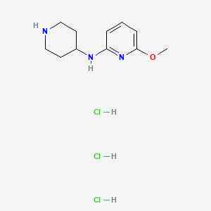 molecular formula C11H20Cl3N3O B2458406 6-Methoxy-N-(piperidin-4-yl)pyridin-2-amine trihydrochloride CAS No. 1713164-07-8