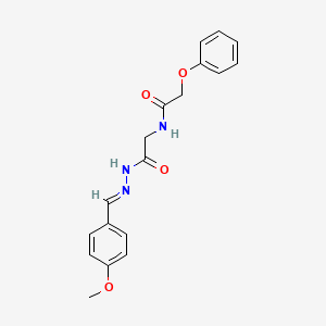 (E)-N-(2-(2-(4-methoxybenzylidene)hydrazinyl)-2-oxoethyl)-2-phenoxyacetamide