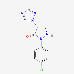 molecular formula C11H8ClN5O B2458413 1-(4-chlorophenyl)-4-(1H-1,2,4-triazol-1-yl)-1H-pyrazol-5-ol CAS No. 477712-95-1