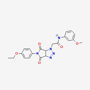 molecular formula C21H21N5O5 B2458419 2-(5-(4-乙氧苯基)-4,6-二氧代-4,5,6,6a-四氢吡咯并[3,4-d][1,2,3]三唑-1(3aH)-基)-N-(3-甲氧苯基)乙酰胺 CAS No. 1052616-85-9