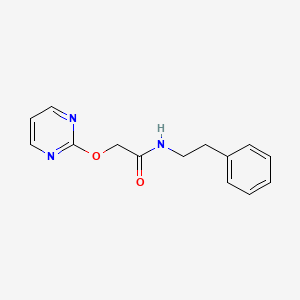 molecular formula C14H15N3O2 B2458430 N-phenethyl-2-(pyrimidin-2-yloxy)acetamide CAS No. 1251563-44-6