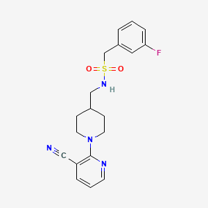 molecular formula C19H21FN4O2S B2458431 N-((1-(3-cyanopyridin-2-yl)piperidin-4-yl)methyl)-1-(3-fluorophenyl)methanesulfonamide CAS No. 1797284-86-6