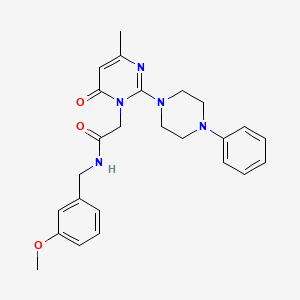 molecular formula C25H29N5O3 B2458442 N-(3-甲氧基苄基)-2-(4-甲基-6-氧代-2-(4-苯基哌嗪-1-基)嘧啶-1(6H)-基)乙酰胺 CAS No. 1421493-29-9