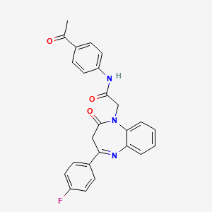 N-(4-acetylphenyl)-2-[4-(4-fluorophenyl)-2-oxo-2,3-dihydro-1H-1,5-benzodiazepin-1-yl]acetamide