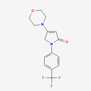 molecular formula C15H15F3N2O2 B2458448 3-morpholin-4-yl-1-[4-(trifluoromethyl)phenyl]-2H-pyrrol-5-one CAS No. 330196-11-7