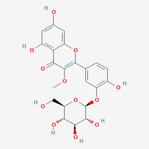 molecular formula C22H22O12 B2458473 5,7-Dihydroxy-2-[4-hydroxy-3-[(2S,3R,4S,5S,6R)-3,4,5-trihydroxy-6-(hydroxymethyl)oxan-2-yl]oxyphenyl]-3-methoxychromen-4-one CAS No. 115473-28-4
