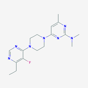 molecular formula C17H24FN7 B2458477 4-[4-(6-Ethyl-5-fluoropyrimidin-4-yl)piperazin-1-yl]-N,N,6-trimethylpyrimidin-2-amine CAS No. 2415509-34-9