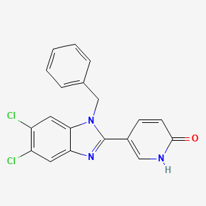molecular formula C19H13Cl2N3O B2458481 5-(1-benzyl-5,6-dichloro-1H-1,3-benzimidazol-2-yl)-2(1H)-pyridinone CAS No. 338774-00-8