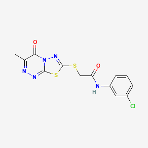 molecular formula C13H10ClN5O2S2 B2458483 N-(3-chlorophenyl)-2-[(3-methyl-4-oxo-[1,3,4]thiadiazolo[2,3-c][1,2,4]triazin-7-yl)sulfanyl]acetamide CAS No. 869073-86-9