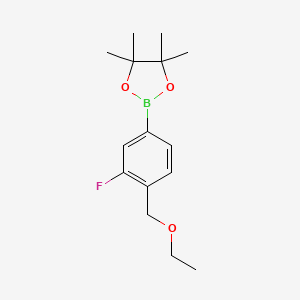 molecular formula C15H22BFO3 B2458485 2-[4-(Ethoxymethyl)-3-fluorophenyl]-4,4,5,5-tetramethyl-1,3,2-dioxaborolane CAS No. 2246880-20-4