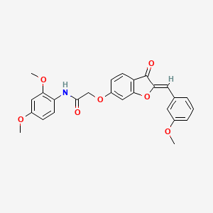 molecular formula C26H23NO7 B2458486 (Z)-N-(2,4-dimethoxyphenyl)-2-((2-(3-methoxybenzylidene)-3-oxo-2,3-dihydrobenzofuran-6-yl)oxy)acetamide CAS No. 900291-95-4