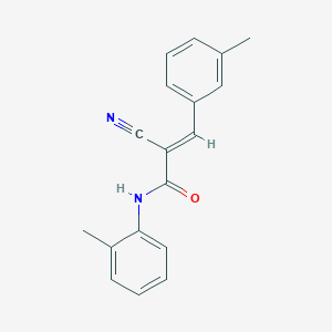 molecular formula C18H16N2O B2458500 (E)-2-氰基-N-(2-甲苯基)-3-(3-甲苯基)丙-2-烯酰胺 CAS No. 358295-96-2