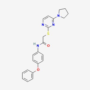 molecular formula C22H22N4O2S B2458510 N-(4-phenoxyphenyl)-2-((4-(pyrrolidin-1-yl)pyrimidin-2-yl)thio)acetamide CAS No. 1251545-92-2