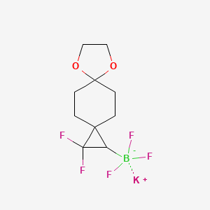 molecular formula C10H13BF5KO2 B2458511 Potassium;(2,2-difluoro-7,10-dioxadispiro[2.2.46.23]dodecan-1-yl)-trifluoroboranuide CAS No. 2416056-44-3