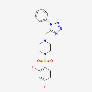 molecular formula C18H18F2N6O2S B2458516 1-((2,4-difluorophenyl)sulfonyl)-4-((1-phenyl-1H-tetrazol-5-yl)methyl)piperazine CAS No. 1049405-93-7