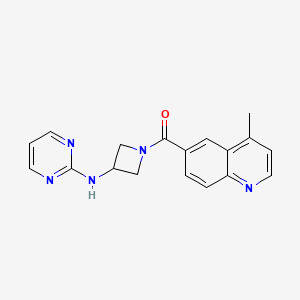 molecular formula C18H17N5O B2458523 (4-Methylquinolin-6-yl)(3-(pyrimidin-2-ylamino)azetidin-1-yl)methanone CAS No. 2319785-85-6