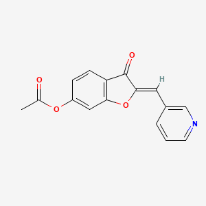molecular formula C16H11NO4 B2458525 (Z)-3-oxo-2-(pyridin-3-ylmethylene)-2,3-dihydrobenzofuran-6-yl acetate CAS No. 622357-84-0