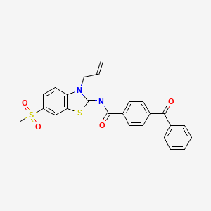 molecular formula C25H20N2O4S2 B2458532 (Z)-N-(3-allyl-6-(methylsulfonyl)benzo[d]thiazol-2(3H)-ylidene)-4-benzoylbenzamide CAS No. 865175-46-8