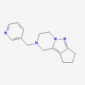 molecular formula C15H18N4 B2458533 2-(吡啶-3-基甲基)-2,3,4,7,8,9-六氢-1H-环戊[3,4]吡唑并[1,5-a]吡嗪 CAS No. 2034512-01-9