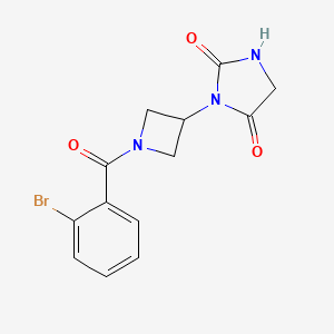 molecular formula C13H12BrN3O3 B2458534 3-(1-(2-Bromobenzoyl)azetidin-3-yl)imidazolidine-2,4-dione CAS No. 2034365-11-0