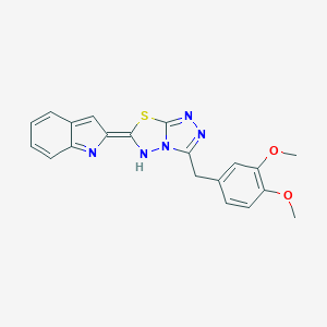 (6E)-3-[(3,4-dimethoxyphenyl)methyl]-6-indol-2-ylidene-5H-[1,2,4]triazolo[3,4-b][1,3,4]thiadiazole