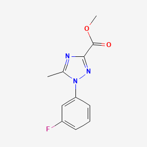molecular formula C11H10FN3O2 B2458555 methyl 1-(3-fluorophenyl)-5-methyl-1H-1,2,4-triazole-3-carboxylate CAS No. 1774901-06-2