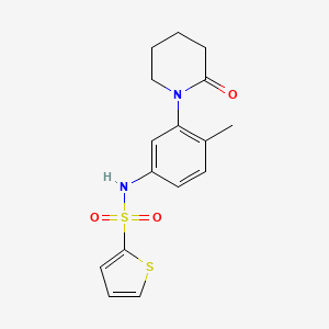 molecular formula C16H18N2O3S2 B2458568 N-(4-methyl-3-(2-oxopiperidin-1-yl)phenyl)thiophene-2-sulfonamide CAS No. 941983-27-3