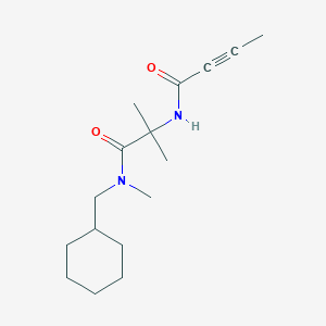 molecular formula C16H26N2O2 B2458574 2-(But-2-ynoylamino)-N-(cyclohexylmethyl)-N,2-dimethylpropanamide CAS No. 2411242-00-5