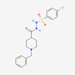 molecular formula C19H22ClN3O3S B2458582 N'-[(1-benzyl-4-piperidinyl)carbonyl]-4-chlorobenzenesulfonohydrazide CAS No. 478064-38-9