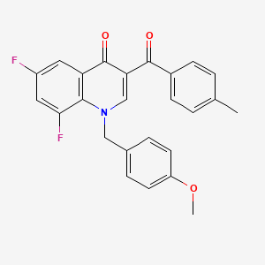 molecular formula C25H19F2NO3 B2458584 6,8-Difluoro-1-[(4-methoxyphenyl)methyl]-3-(4-methylbenzoyl)quinolin-4-one CAS No. 866339-74-4