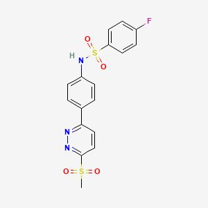 molecular formula C17H14FN3O4S2 B2458587 4-fluoro-N-[4-(6-methylsulfonylpyridazin-3-yl)phenyl]benzenesulfonamide CAS No. 921837-51-6