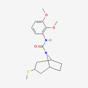 molecular formula C17H24N2O3S B2458599 (1R,5S)-N-(2,3-dimethoxyphenyl)-3-(methylthio)-8-azabicyclo[3.2.1]octane-8-carboxamide CAS No. 1705693-06-6