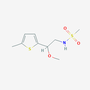 molecular formula C9H15NO3S2 B2458606 N-(2-甲氧基-2-(5-甲硫代吩-2-基)乙基)甲磺酰胺 CAS No. 1706011-05-3