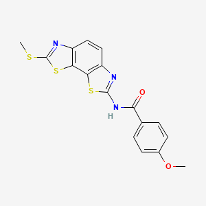molecular formula C17H13N3O2S3 B2458616 4-甲氧基-N-(2-甲硫基-[1,3]噻唑并[4,5-g][1,3]苯并噻唑-7-基)苯甲酰胺 CAS No. 361173-05-9