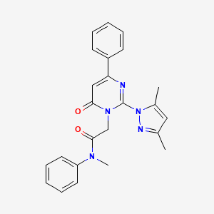 B2458617 2-(2-(3,5-dimethyl-1H-pyrazol-1-yl)-6-oxo-4-phenylpyrimidin-1(6H)-yl)-N-methyl-N-phenylacetamide CAS No. 1002598-05-1