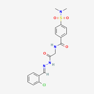 molecular formula C18H19ClN4O4S B2458627 (E)-N-(2-(2-(2-氯苄叉亚胺)肼基)-2-氧代乙基)-4-(N,N-二甲基氨磺酰)苯甲酰胺 CAS No. 391885-01-1