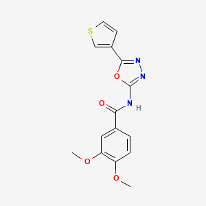 molecular formula C15H13N3O4S B2458632 3,4-二甲氧基-N-(5-(噻吩-3-基)-1,3,4-恶二唑-2-基)苯甲酰胺 CAS No. 1226428-81-4