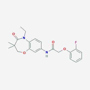 B2458637 N-(5-ethyl-3,3-dimethyl-4-oxo-2,3,4,5-tetrahydrobenzo[b][1,4]oxazepin-8-yl)-2-(2-fluorophenoxy)acetamide CAS No. 921793-91-1